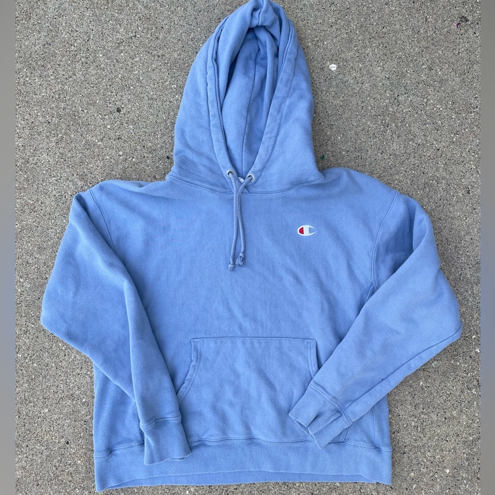 Vintage Champion Reverse Weave Blue Hoodie